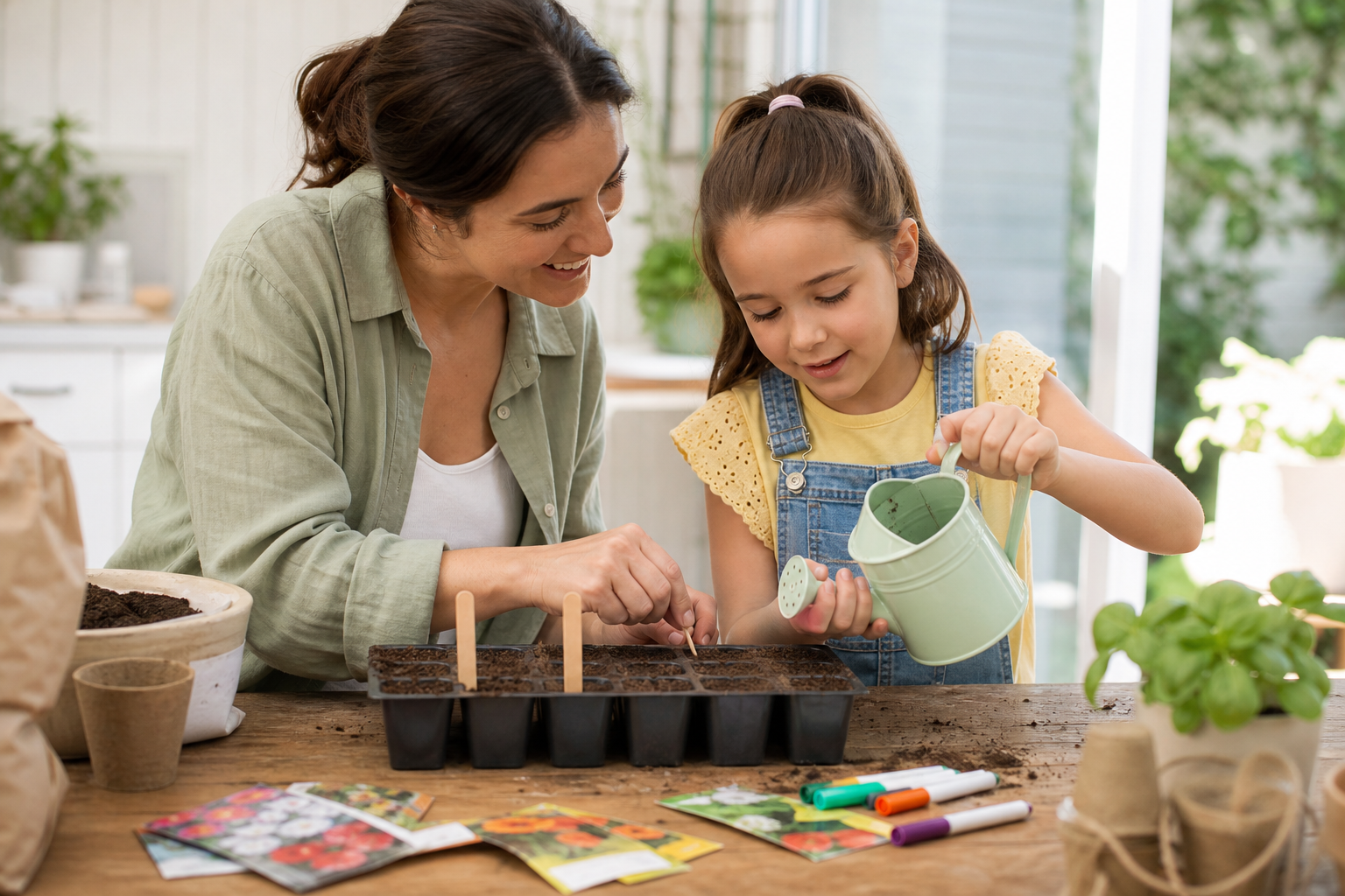 Parent and child working on a simple activity together