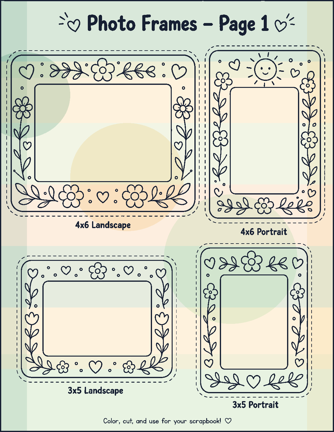 Photo frames page 1 color version preview